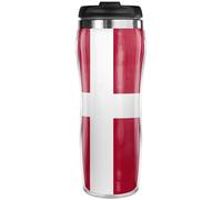 Pixly® Denmark Flag Thermal Travel Mug Coffee Tea Flask, 400ml/14oz Capacity, Danish Country Flag
