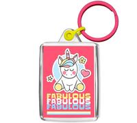 Pixly® Fabulous Unicorn Keyring Key Fob Pink Keychain Kids Keepsake Fun Gift for Her Girl