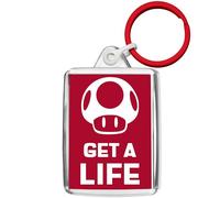 Pixly® Get a Life Mushroom Keyring Key Fob Keychain Keepsake Funny Gift for Him Her Boy Girl