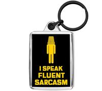 Pixly® I Speak Fluent Sarcasm Keyring Key Fob Keychain Keepsake Funny Gift for Him Her Boy Girl