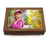 Pixly® Large Personalised Custom Photo Lap Tray Lap top Cushion Bean Bag | Walnut Finish A3