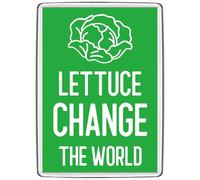 Pixly® Lettuce Change the World Fridge Magnet Large Jumbo Size Funny Vegan Joke Keepsake Novelty Refrigerator Magnets Gift