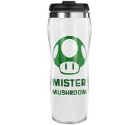 Pixly® Mister Mushroom Thermal Travel Mug Coffee Tea Flask, 400ml/14oz Capacity, Funny Joke Fun Gift for Husband Boyfriend Brother Him