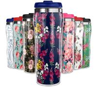 Pixly® Orchid Flowers Thermal Travel Mug Coffee Tea Flask, 400ml/14oz Capacity, Flower, Floral Pattern - Orchid Cascade