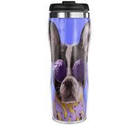 Pixly® Pug Dog Thermal Travel Mug Coffee Tea Flask, 400ml/14oz Capacity, Funny Joke Fun Gift for Him Her