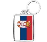 Pixly® Serbia Flag Keyring Key Fob Country Keychain Keepsake Serbian Souvenir Gift