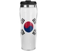 Pixly® South Korea Flag Thermal Travel Mug Coffee Tea Flask, 400ml/14oz Capacity, Korean Country Flag