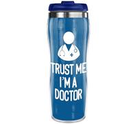 Pixly® Trust Me I'm a Doctor Thermal Travel Mug Coffee Tea Flask, 400ml/14oz Capacity, Funny Joke Gift for Him Her, Blue
