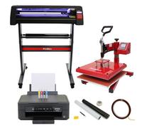 Vinyl Cutter Sublimation Printer Swing Away Heat Press T Shirt Transfer Digital Industrial Business Home Custom Design LED Plotter Machine Stand Cutting Printing | Weeding Kit Black