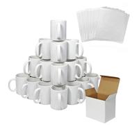 PixMax 72 11oz White Mugs With Boxes & 10 Sublimation Sheets
