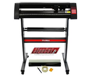 PixMax Vinyl Cutter Plotter Machine 28", SignCut Pro Design Software & Weeding Pack, Black