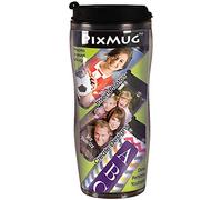 PixMug - 14 oz Photo Travel Mug with Flip Top - The Mug That's a Picture Frame - DIY - Insert Your Own Photos or Create and Print Inserts Online - 1 Pack