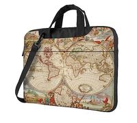 PIXOLE Ancient Map World Globe printed Laptop Bag,15.6 Inch Computer Tote Bag Business Office Handbag Shoulder Bag
