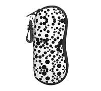 PIXOLE Black and White Flowers print Unisex eyeglasses box Cases,Protective Case For Glasses, sunglasses soft case, Black & White Big Dot, One size
