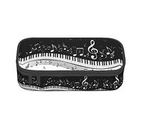 PIXOLE Black White Music Note Print Pencil Box,Pencil Case,Stationery Pouch Pen Case for School Office,Pencil Bag for Adults