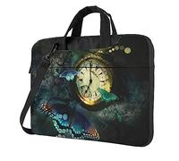 PIXOLE Butterfly clocks printed Laptop Bag,15.6 Inch Computer Tote Bag Business Office Handbag Shoulder Bag