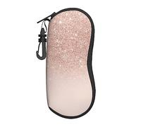PIXOLE Rose Gold Faux Glitter print Unisex eyeglasses box Cases,Protective Case For Glasses, sunglasses soft case,glasses case