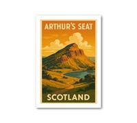 PIXPRINT Arthur's Seat, Scotland Travel Poster. Wall Art Print - 4027-4p