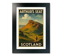 PIXPRINT Arthur's Seat, Scotland Travel Poster. Wall Art Print - 4039-a3b