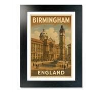 PIXPRINT Birmingham, England Travel Poster. Wall Art Print - 3913-a3b
