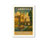 PIXPRINT Cambridge, England Travel Poster. Wall Art Print - 3856-a3p