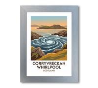 PIXPRINT Corryvreckan Whirlpool, Scotland - Romantic Travel Poster of the Wild Atlantic Vortex Giclée Art Print 140-1