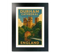 PIXPRINT Durham Cathedral, England Travel Poster. Wall Art Print - 3599-a4b