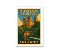 PIXPRINT Durham Cathedral, England Travel Poster. Wall Art Print - 3599-a4p