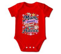 PIXPRINT Funny Mum Slogan Baby Bodysuit - Soft Cotton Short-Sleeve Infant Suit with Quick-Change Poppers, Humorous 'My Mum Doesn't Want Your Advice' Graphic for Newborns - Girls