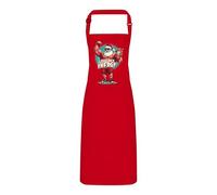 PIXPRINT Funny Muscle Santa Apron for Adults - 'Big Nick Energy' Cartoon Graphic for Cooking BBQ Baking - Adjustable neck cotton blend