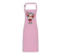 PIXPRINT Funny Muscle Santa Apron for Adults - 'Big Nick Energy' Cartoon Graphic for Cooking BBQ Baking - Adjustable neck cotton blend
