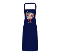 PIXPRINT Funny Muscle Santa Apron for Adults - 'Big Nick Energy' Cartoon Graphic for Cooking BBQ Baking - Adjustable neck cotton blend