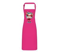 PIXPRINT Funny Muscle Santa Apron for Adults - 'Big Nick Energy' Cartoon Graphic for Cooking BBQ Baking - Adjustable neck cotton blend