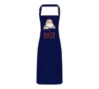 PIXPRINT Grumpy Santa Kitchen Apron Adult Funny Christmas I Hate Everything typography with mug illustration novelty baking BBQ cooking gift for him her unisex cotton polycotton seasonal humour fun