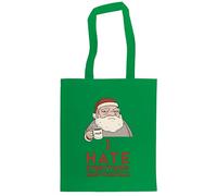PIXPRINT Grumpy Santa Tote Bag - Reusable Cotton Shopper with Humorous 'I Hate Everything' Christmas Design Gift for Friends & Secret Santa