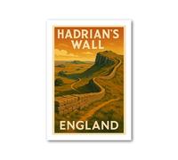 PIXPRINT Hadrian's Wall, England Travel Poster. Wall Art Print - 3860-a3p