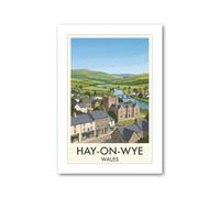 PIXPRINT Hay-on-Wye, Wales - Romantic River Town Travel Poster | Vintage-Inspired Countryside Print Gi Art Print 55-8