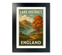 PIXPRINT Lake District, England Travel Poster. Wall Art Print - 3868-a3b
