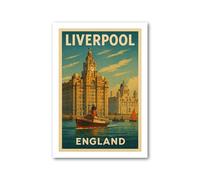 PIXPRINT Liverpool, England Travel Poster. Wall Art Print - 3949-a3p