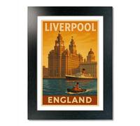 PIXPRINT Liverpool, England Travel Poster. Wall Art Print - 3955-a5b