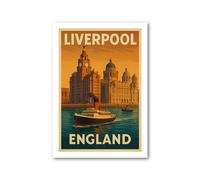 PIXPRINT Liverpool, England Travel Poster. Wall Art Print - 3957-a2p