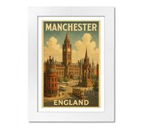 PIXPRINT Manchester, England Travel Poster. Wall Art Print - 3967-a3w