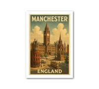 PIXPRINT Manchester, England Travel Poster. Wall Art Print - 3972-a2p