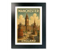 PIXPRINT Manchester, England Travel Poster. Wall Art Print - 3972-a3b