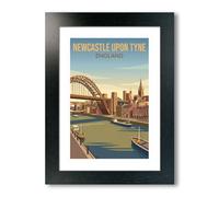 PIXPRINT Newcastle upon Tyne, England - Romantic Riverside Travel Poster Celebrating the Tyne Bridge & Quayside Gi Art Print 530-1