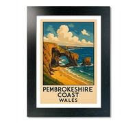 PIXPRINT Pembrokeshire Coast, Wales Travel Poster. Wall Art Print - 4128-5b