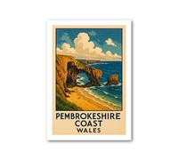 PIXPRINT Pembrokeshire Coast, Wales Travel Poster. Wall Art Print - 4128-5p