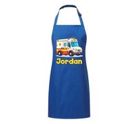 PIXPRINT Personalised Any Name Ambulance Waterproof Kids Apron. Craft, Bake, Cook. Boy, Girl, Unisex. Gift