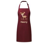 PIXPRINT Personalised Any Name Deer Waterproof Kids Apron. Craft, Bake, Cook. Boy, Girl, Unisex. Gift