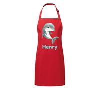 PIXPRINT Personalised Any Name Dolphin Waterproof Kids Apron. Craft, Bake, Cook. Boy, Girl, Unisex. Gift